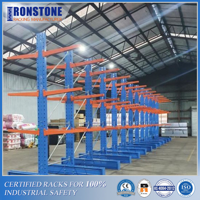 Kualitas  Industrial Customized Anti-Rust Cantilever Racking System For Storing  Bulky Materials pabrik