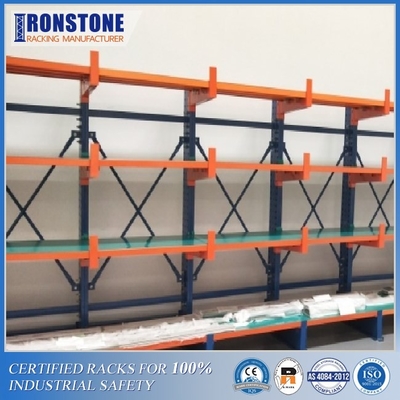 Sistem Racking Cantilever Fleksibel yang Dapat Diperpanjang Untuk Penyimpanan Gudang Vertikal
