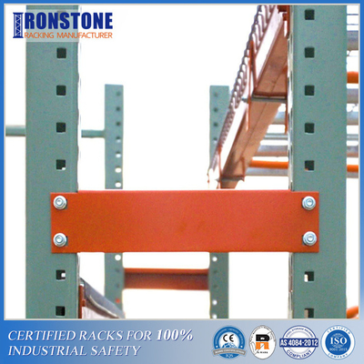 Produk Keamanan Rak Dilapisi Bubuk Back To Back Pallet Rack Row Spacer