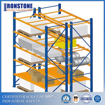 Produk Keamanan Rak Dilapisi Bubuk Back To Back Pallet Rack Row Spacer