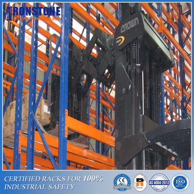 Q355 Steel Double Deep Pallet Rack Dengan Kepadatan Penyimpanan Ganda