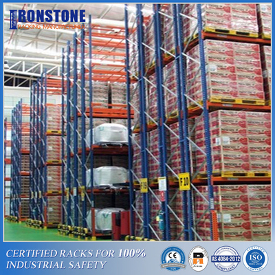 Q355 Steel Double Deep Pallet Rack Dengan Kepadatan Penyimpanan Ganda