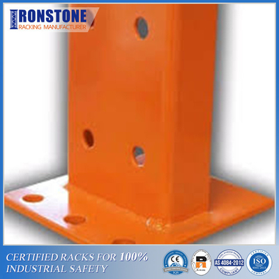 Industri CE Tegak Pallet Rack Footplate Dibaut Dengan Logam Tarik Tinggi