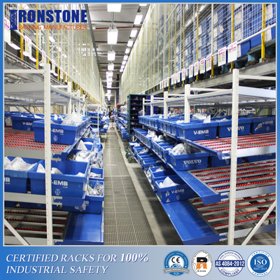 Sistem Aliran Karton Racking Pallet Tugas Berat Untuk Penyimpanan Box Crates Overturn