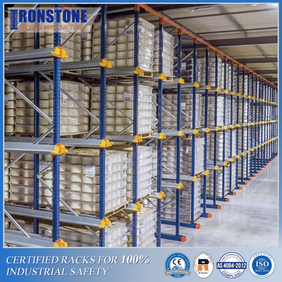Drive LIFO Tugas Berat Masuk Dan Berkendara Melalui Sistem Racking