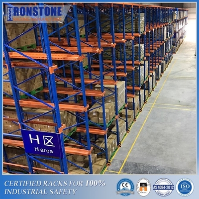 Rak Pallet Drive-in Industri 40&quot;*48&quot; Hemat Biaya Untuk Menyimpan Produk Homogen