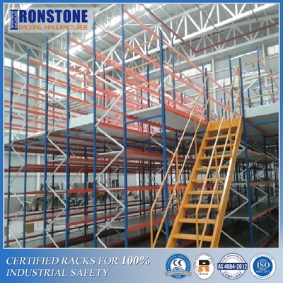 Densitas Tinggi Memilih Bahan Dengan Tangan Rak Mezzanine Penyimpanan