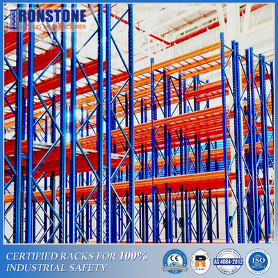 Heavy Duty Industrial Double Deep Pallet Racking untuk Penyimpanan Kargo